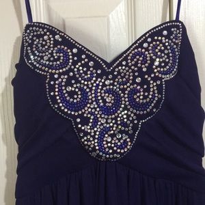 Stacy Skylar Purple Strapless Prom Dress